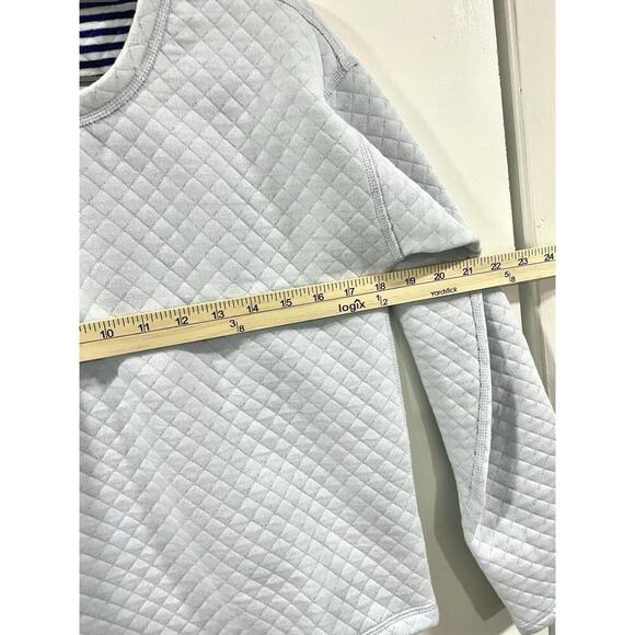 J.Crew Factory Reversible Pullover Sweatshirt XS Blue Striped Quilted NWT Cozy - Picture 15 of 16